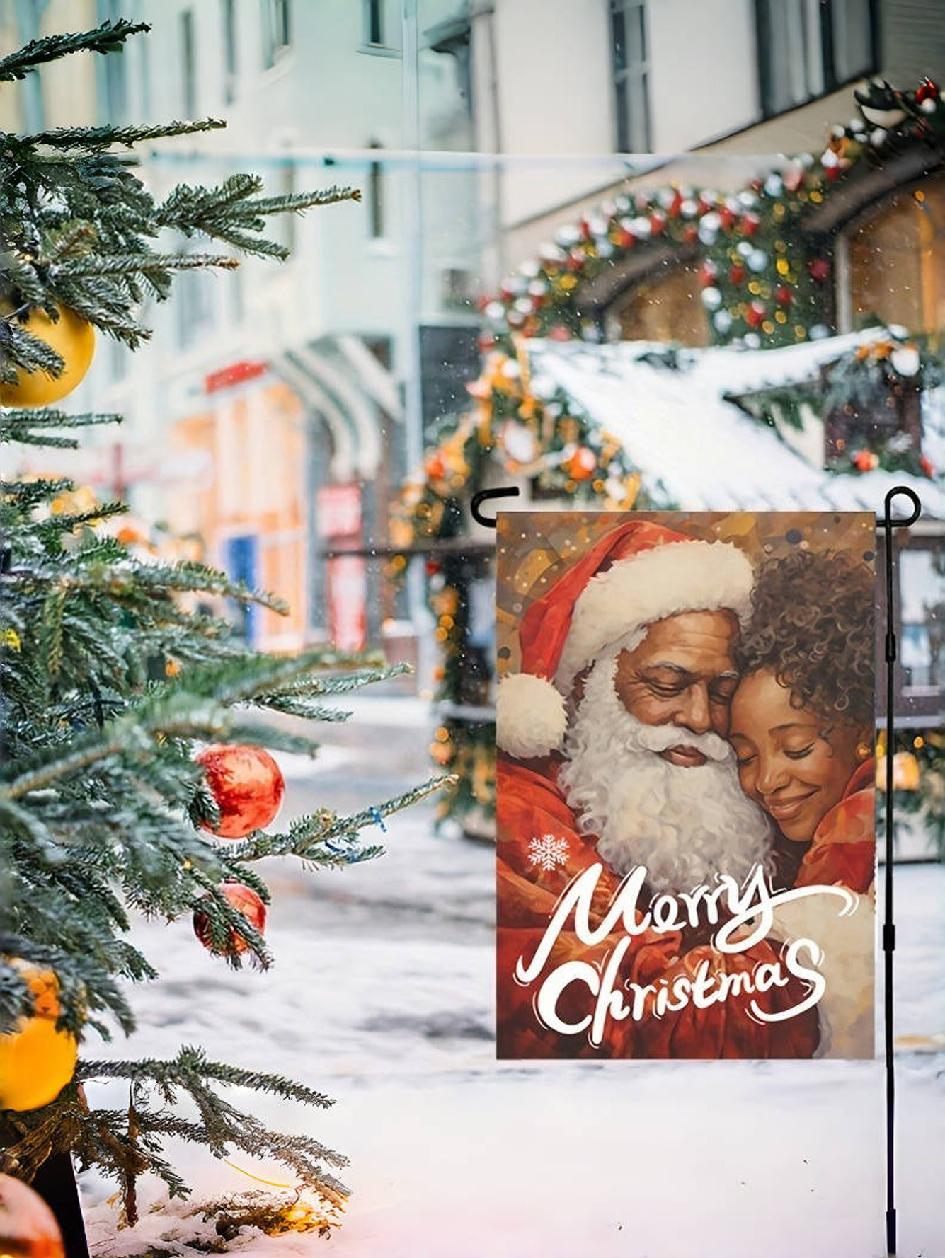 Santa Claus Christmas Garden Flag（Not lnclude Flagpole）